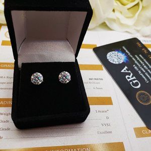 2 Carats Moissanite Stud Earrings- Ideal Gift For Her